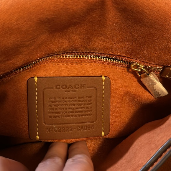 Coach Willow Brass/PAPAYA Leather Saddle Crossbody - Picture 2 of 7